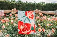 Load image into Gallery viewer, Red Rose Linen Tea Towel x Alex Katz