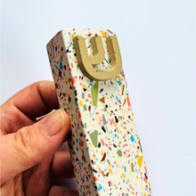 Load image into Gallery viewer, Mezuzah Case - White & Rainbow Terrazzo