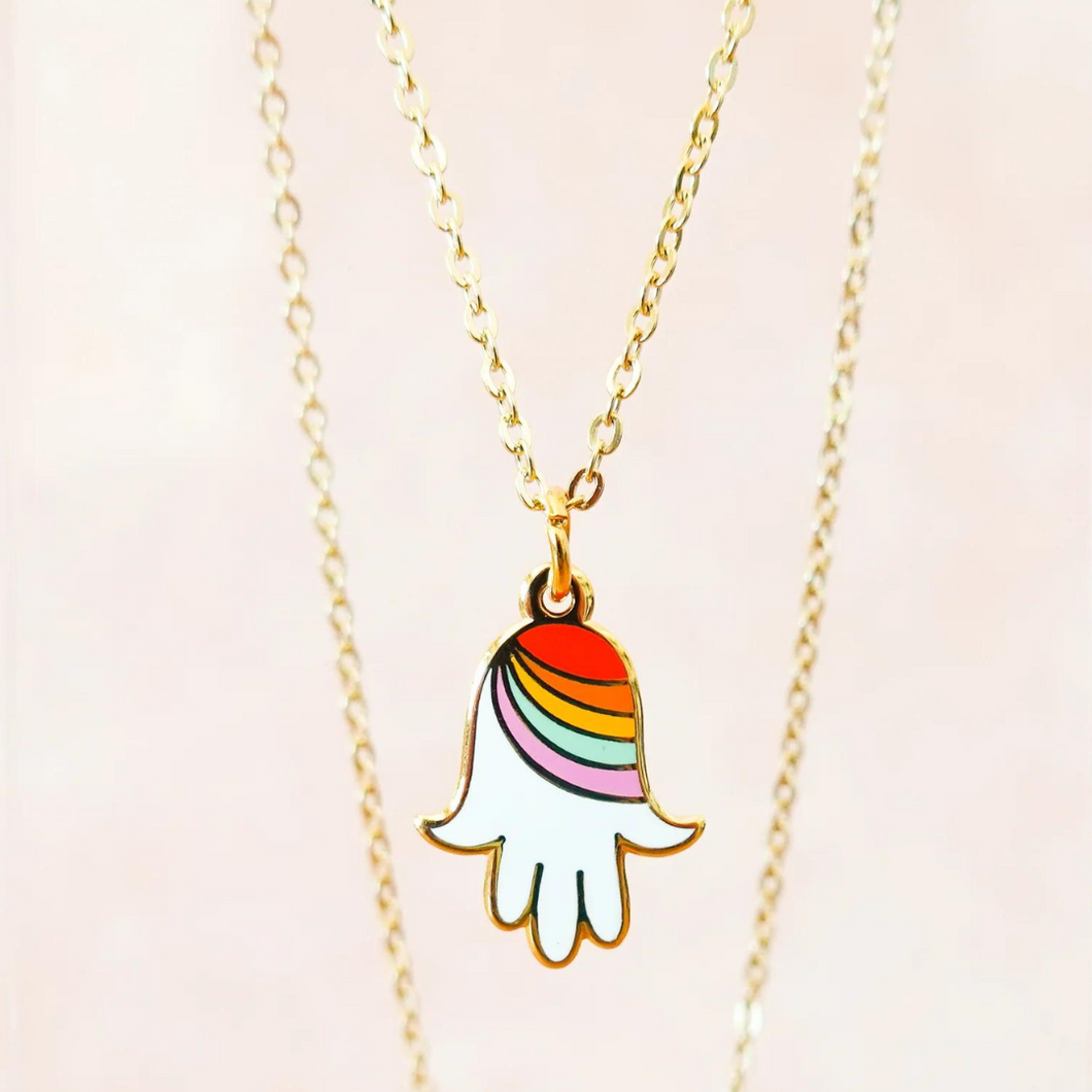 Rainbow Hamsa Necklace | Sarah Day