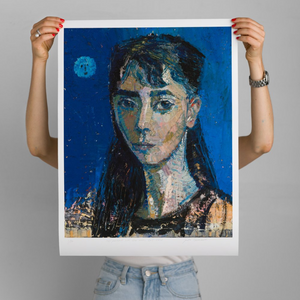 Limited Edition Yvette Coppersmith Print | Self-portrait with blue moon, 2019 – 2020
