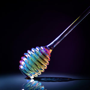 Iridescent Glass Honey Dipper