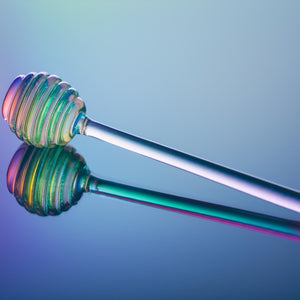 Iridescent Glass Honey Dipper