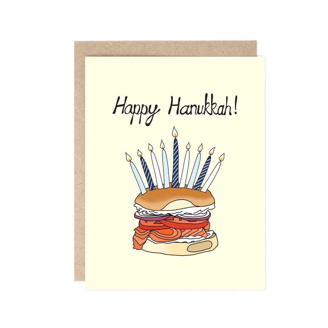 Happy Chanukah! Bagel Menorah Greeting Card